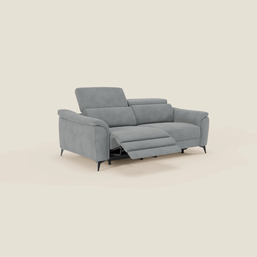 Arcos Divano 3 posti - piedini alti e poggiatesta reclinabili in microfibra impermeabile T11 grigio