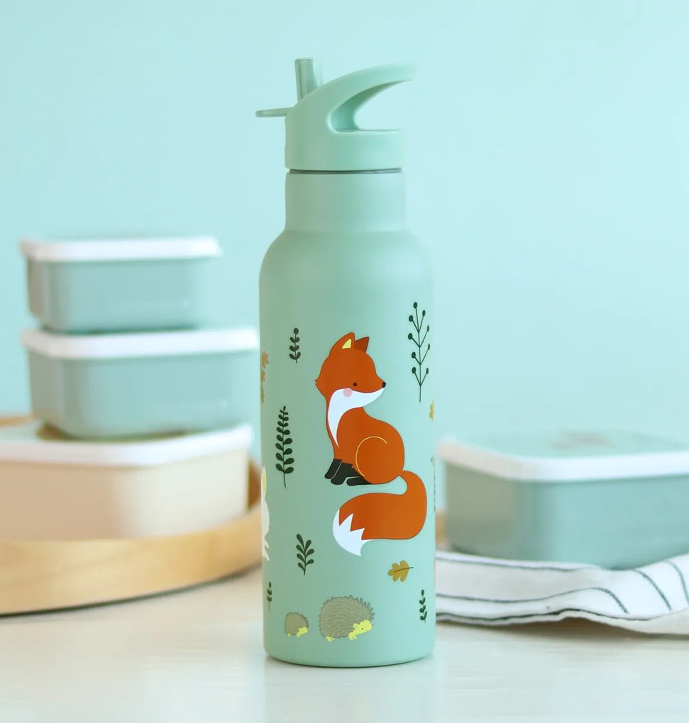 A Little Lovely Company - borraccia in acciaio inox, 500 ml - amici del bosco