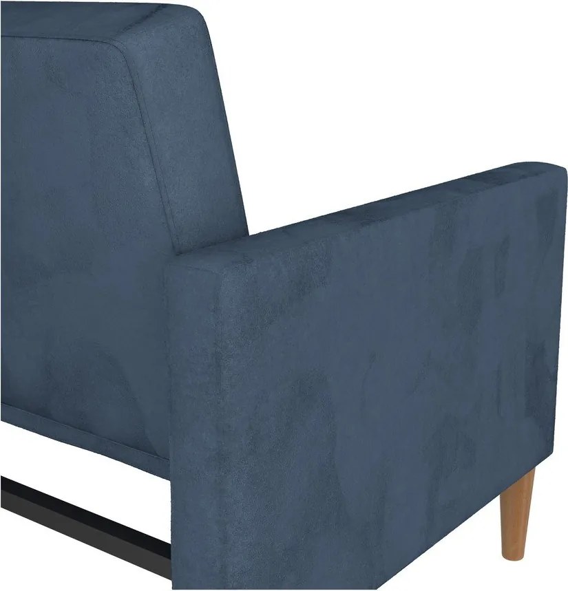 Divano letto in velluto blu 207 cm Lilly - Støraa