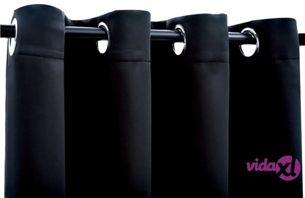vidaXL Tenda Oscurante con Anelli in Metallo Nera 290x245  cm