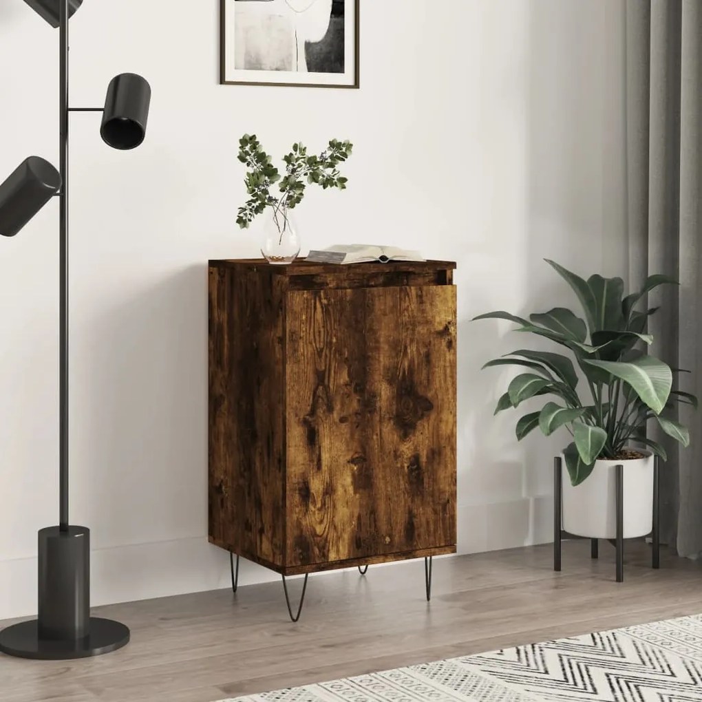 Credenza Rovere Fumo 40x35x70 Cm İn Legno Multistrato /