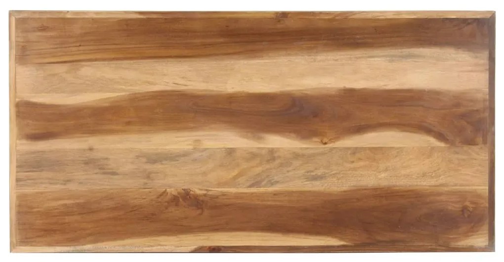 Tavolo da pranzo 120x60x75 cm legno massello con finitura ambra