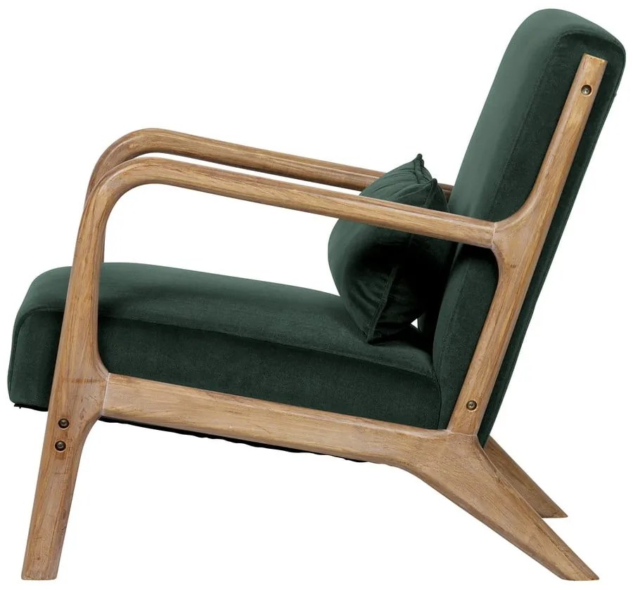 Poltrona in velluto verde scuro Mark - WOOOD