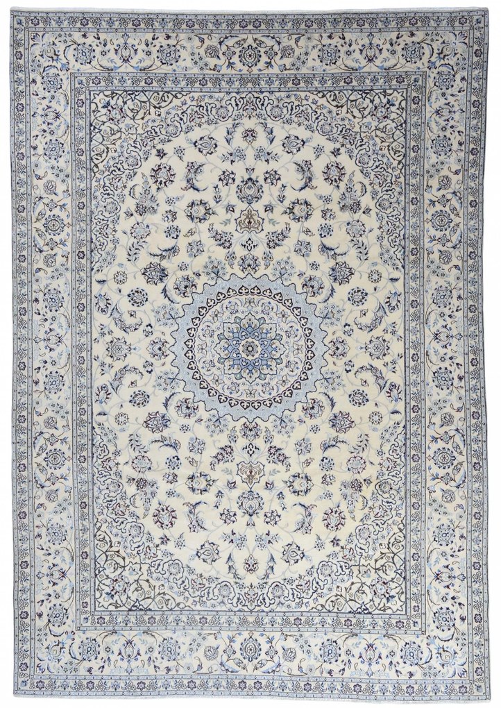 Nain Tappeto 240x350 Beige (Iran) Annodato A Mano