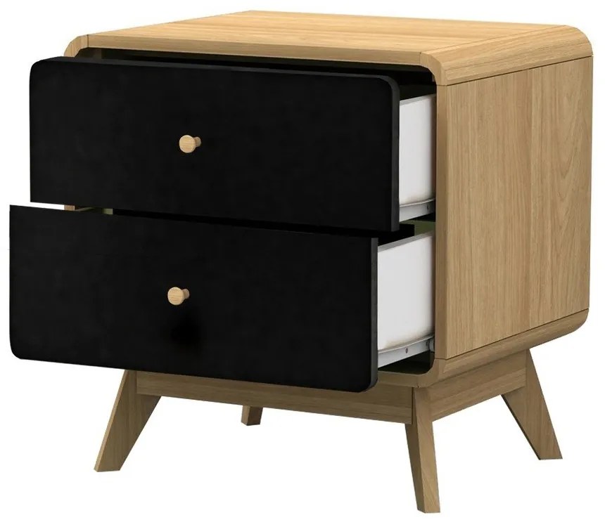 Comodino nero in rovere Cassie - Støraa