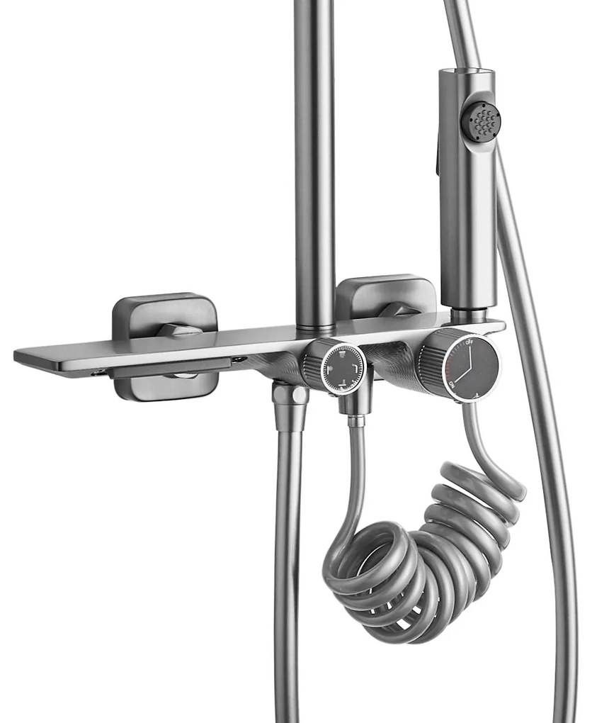 Set doccia REA HELIX Nickel Brush INOX