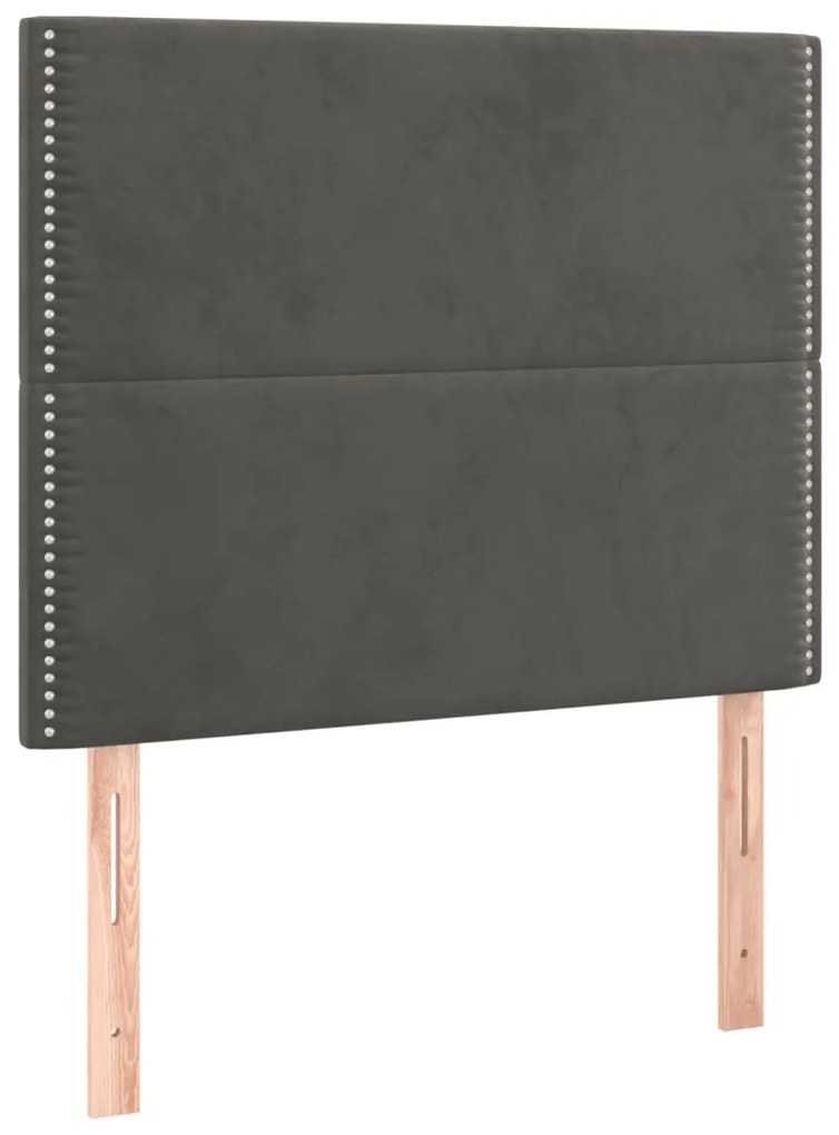 Testiere 2 pz grigio scuro 100x5x78/88 cm in velluto