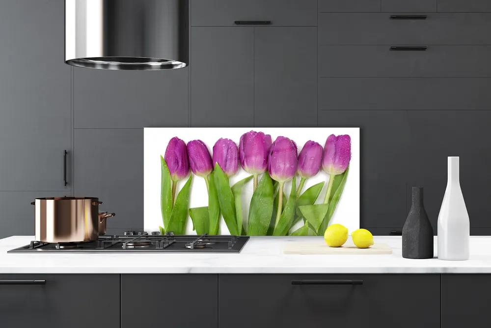 Pannello cucina paraschizzi Tulipani, fiori, piante 100x50 cm