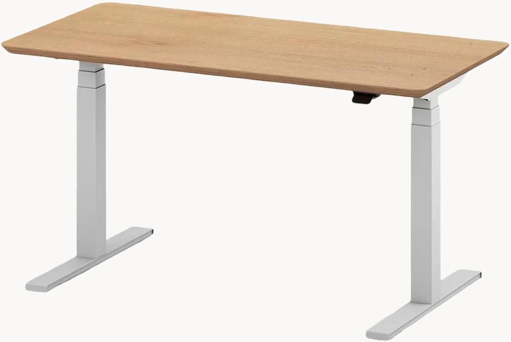 Scrivania da lavoro fatta a mano con piano in legno e altezza regolabile Pro