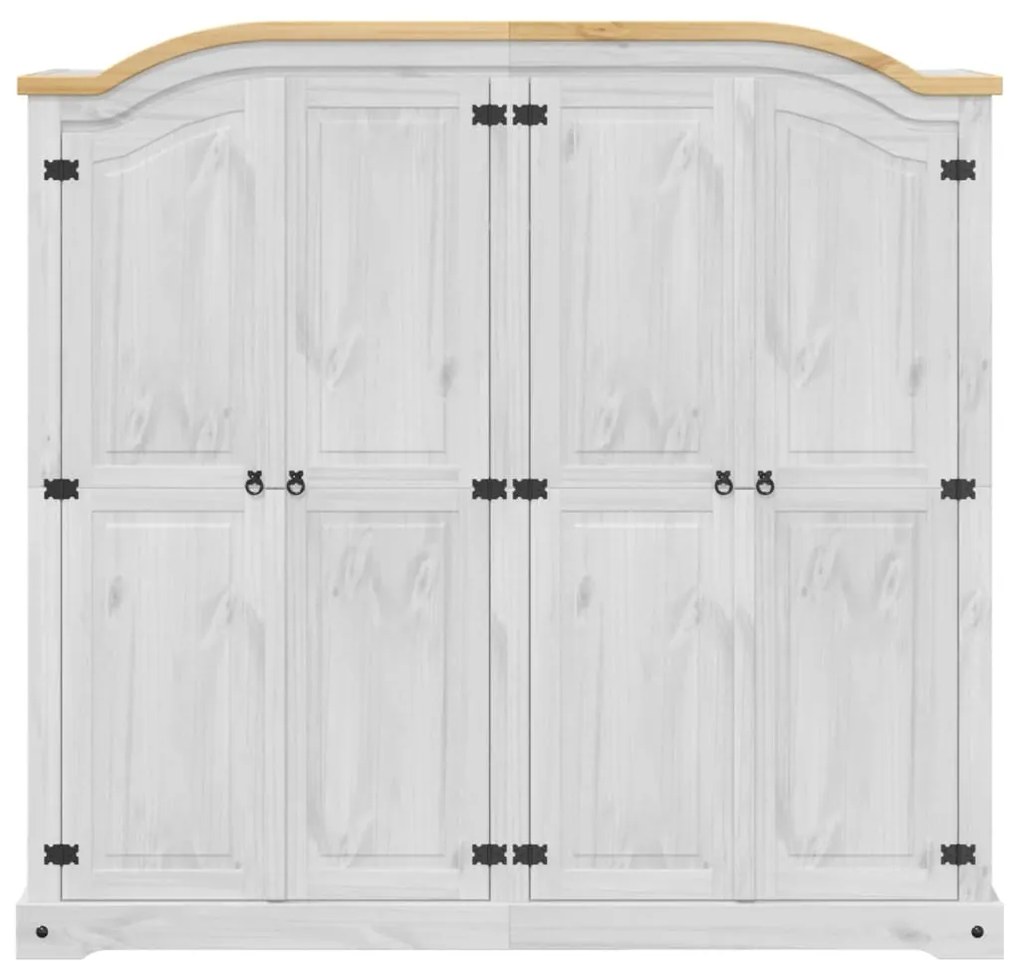 Armadio corona bianco 194x52x186 cm in legno massello di pino