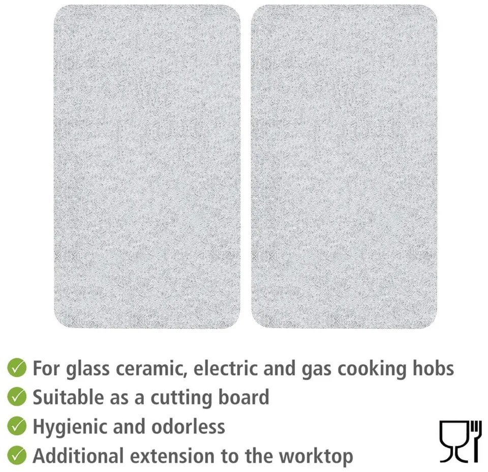 Set di copri fornelli in vetro temperato 2 pz 30x52 cm Transparent – Allstar