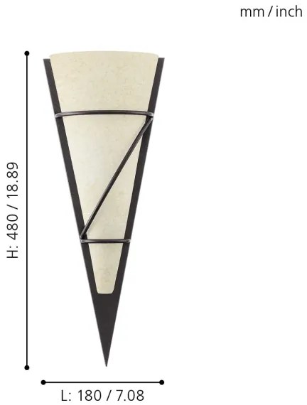 EGLO 87793 - Applique PASCAL 1 1xE14/60W marrone antico/bianco