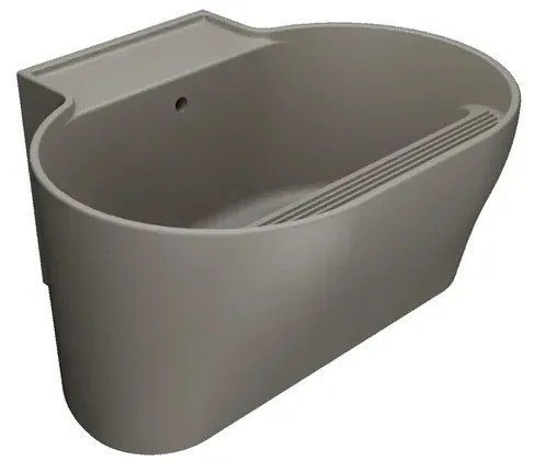 Lavabo da appoggio Tino COLAVENE ovale in ceramica L 60 x H 35 x P 50 cm beige opaco piletta non inclusa