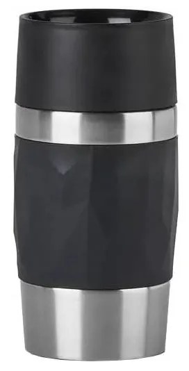 Tefal - Tazza termica 300 ml COMPACT MUG acciaio inossidabile/nero
