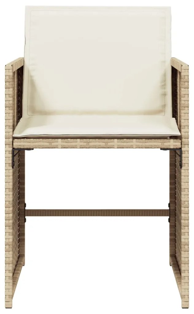 Sedie da giardino con cuscini 4 pz beige in polyrattan