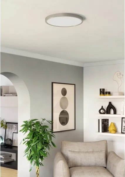 Eglo 901318 - Plafoniera LED FUEVA, 17 W, 230 V, 2700/4000/6500 K, Ø 38,9 cm, cromata