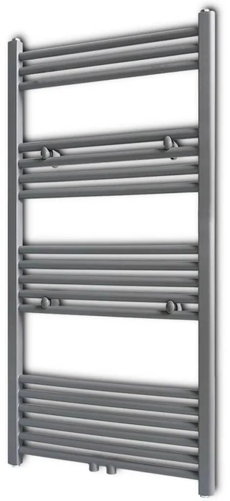 Radiatore Centrale Portasciugamano Dritto Grigio 600 X 1160 Mm /