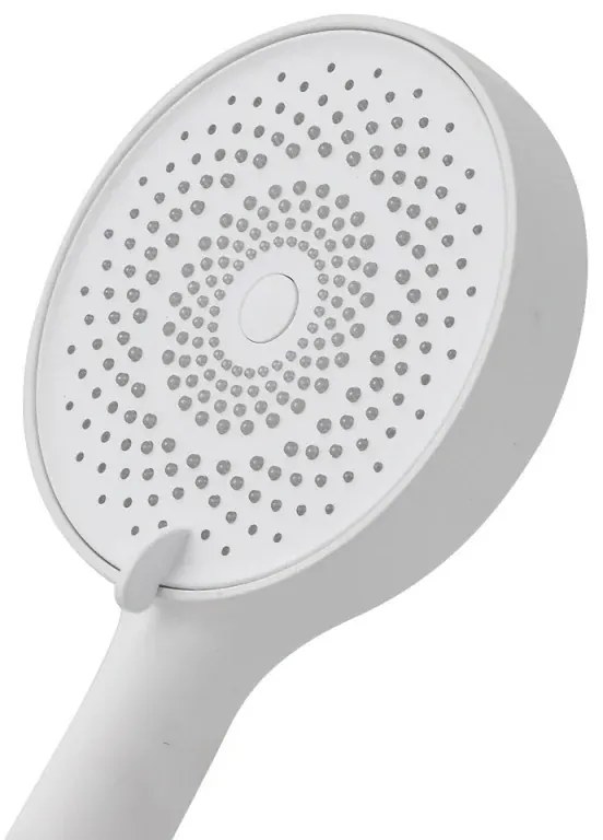 Doccetta tonda moderna 26cm bianco opaco a tre getti in ABS anticalcare Hidra