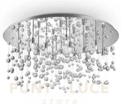Neve lampadario da soffitto cromo 15 luci attacco e14 80cm in metal...