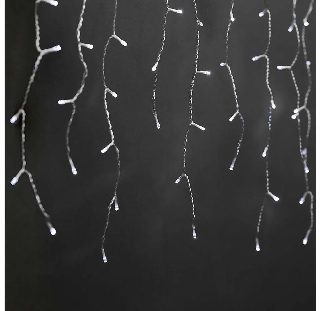 Nedis CLLC180C - Tenda LED Natale 180 LED/7 funzioni 10,9m IP44 bianco freddo