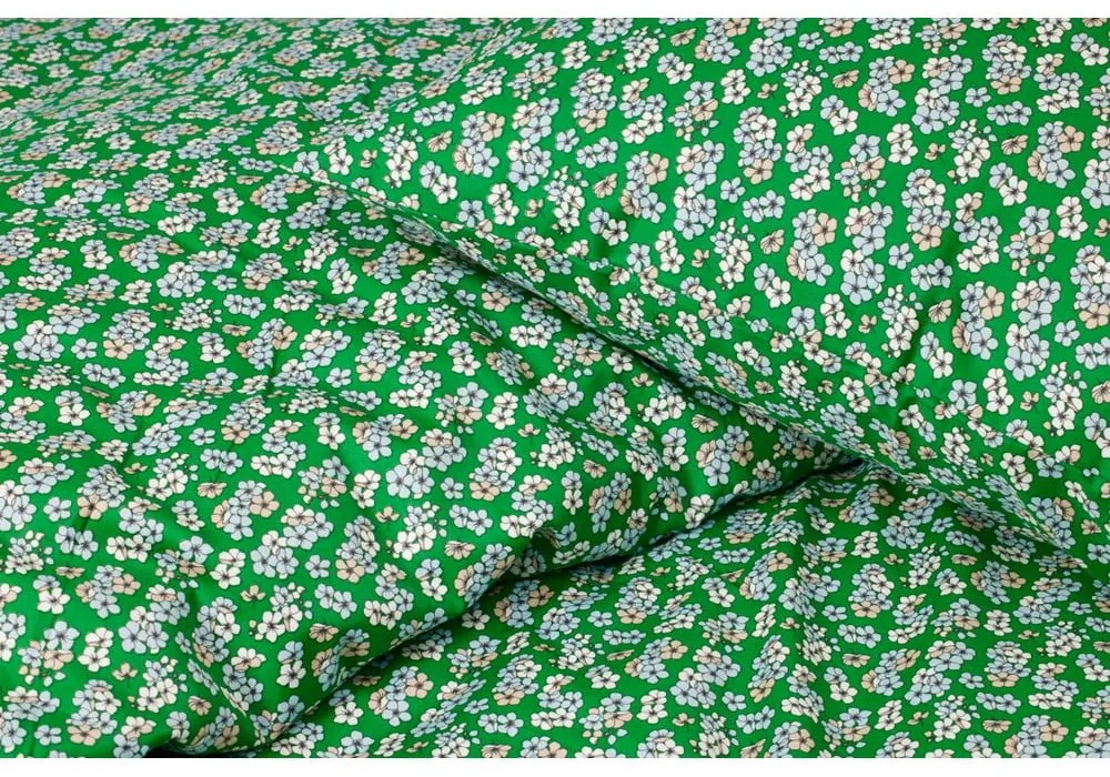 Biancheria da letto singola in cotone sateen verde 140x200 cm Pleasantly - JUNA