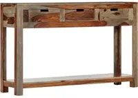 Tavolo Consolle con 3 Cassetti 120x30x75 cm Legno di Sheesham 247753