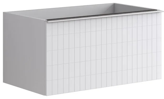 Mobile da bagno sospeso sotto lavabo L 80 x H 40 x P 45.5 cm bianco laccato opaco, 2 cassetti Pixel grid
