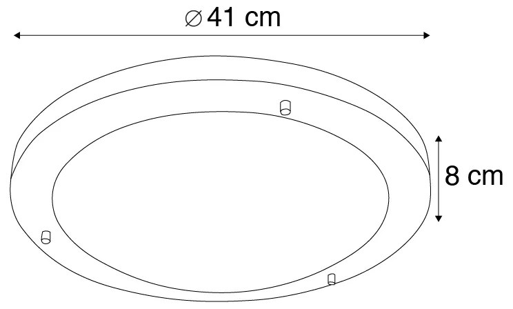 Plafoniera moderna in acciaio 41 cm IP44 - Yuma