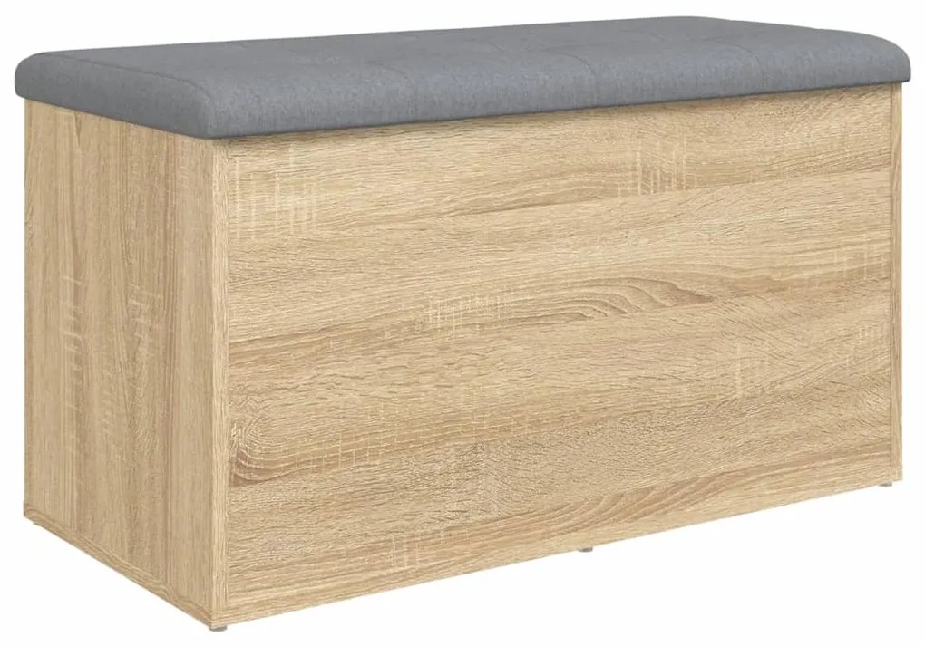 Panca portaoggetti rovere sonoma 82x42x45 cm legno multistrato