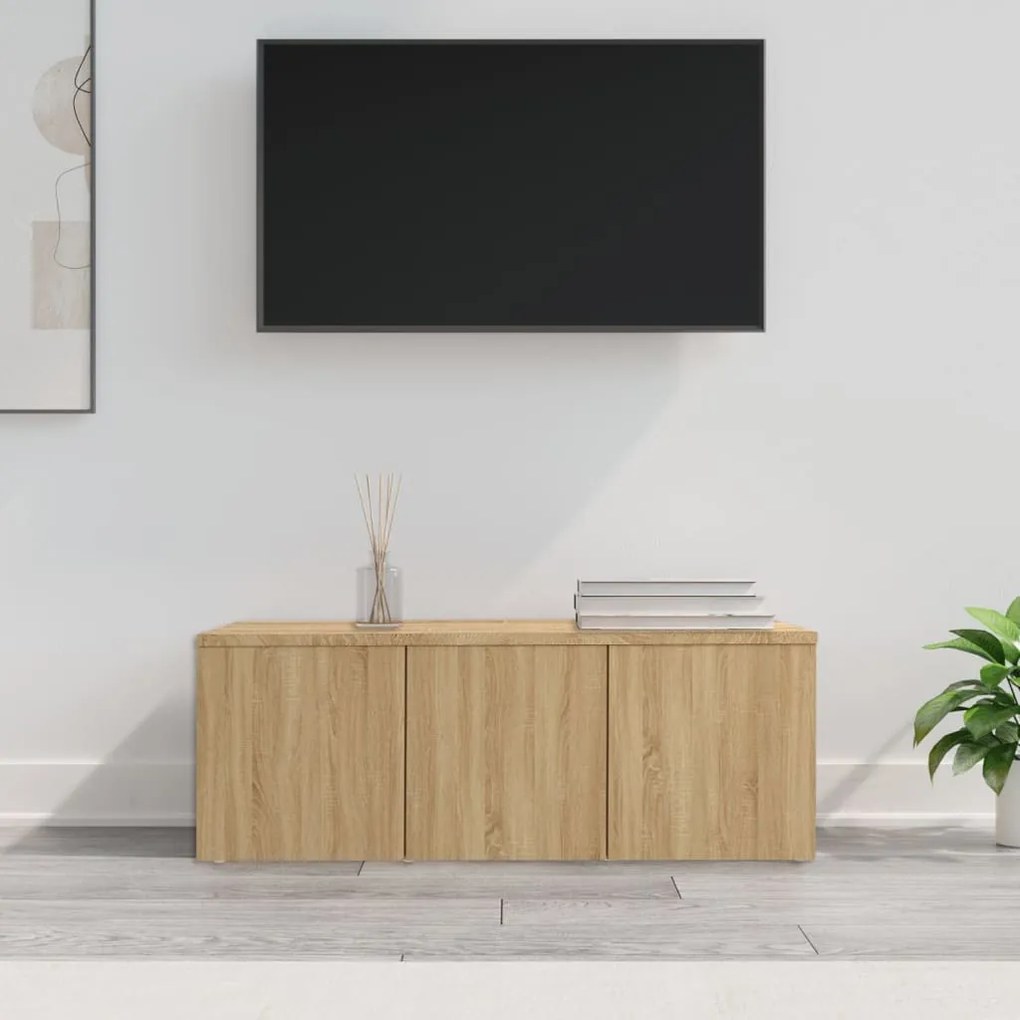 Mobile Porta Tv Rovere Sonoma 80x34x30 Cm Legno Multistrato /