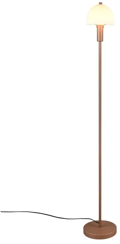 Lampada da terra color bronzo con paralume in vetro (altezza totale 120 cm) Glenn – Trio