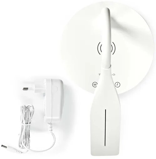 Nedis LTLGQ4M2WT - Lampada dimmerabile con ricarica wireless Qi LED/5,5W/230V 2700-6500K