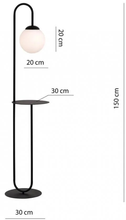 Lampada da terra in acciaio BARI LP1 E14 da interno Colore del corpo Nero