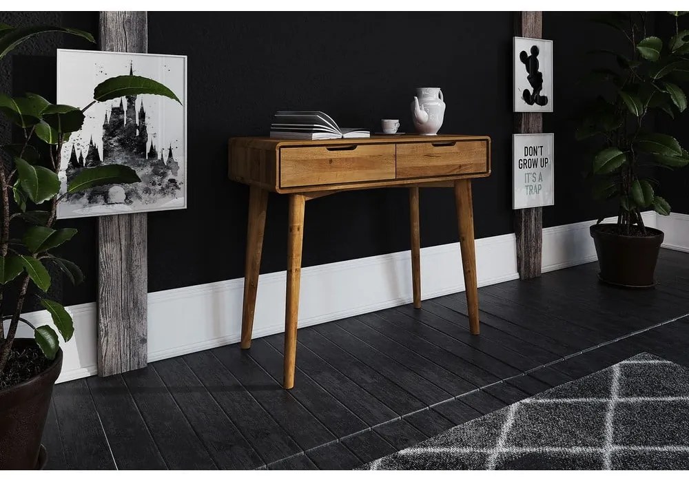 Tavolo da toeletta in rovere 90x40 cm Greg - The Beds