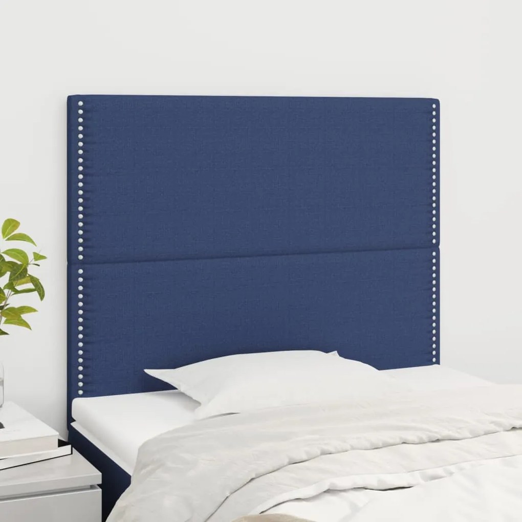 Testiera 2 Pz Blu 90x5x78/88 Cm İn Tessuto /