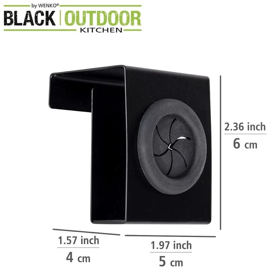 Gancio di sospensione nero Black Outdoor Kitchen - Wenko