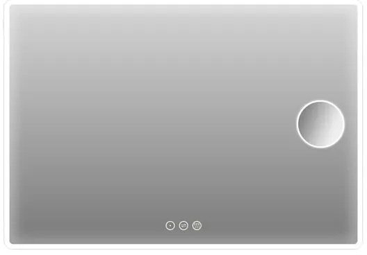 Specchio con illuminazione integrata completo di faretto bagno rettangolare Logos L 80 x H 60 x P 2.5 cm