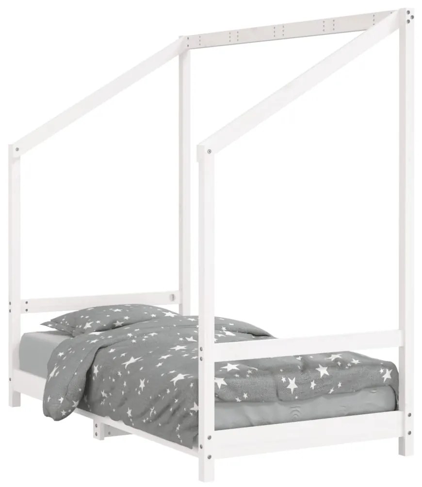 Giroletto per bambini bianco 80x160cm in legno massello di pino
