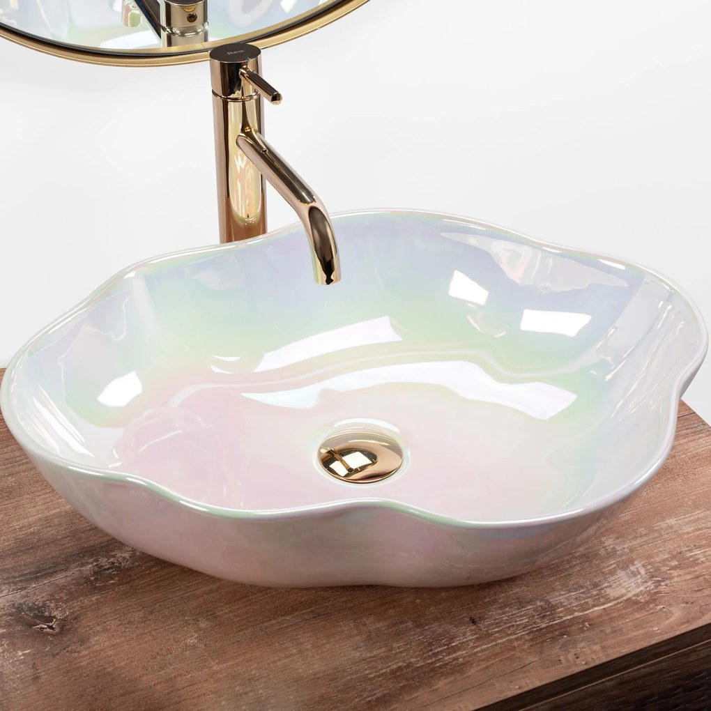 Lavabo da appoggio Rea Akoya Pearl