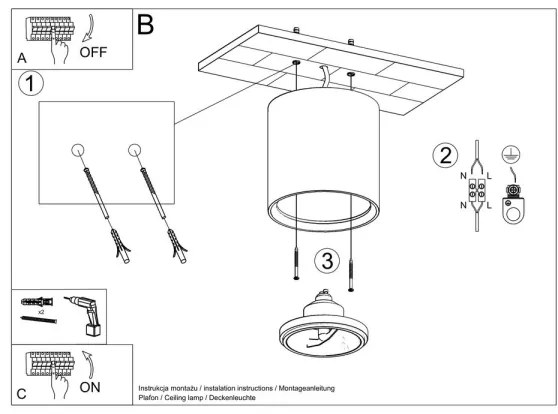 Sollux SL.0841 - Faretto KALU 1xGU10/ES111/40W/230V