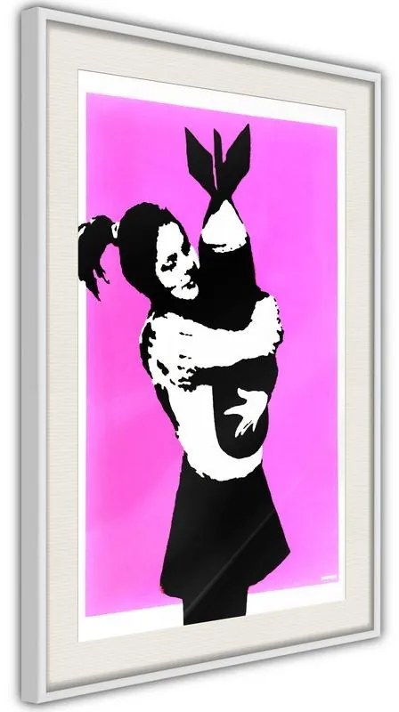 Poster  Banksy: Bomb Hugger  Cornice Quadri Cornice nera con pass-partout, Larghezza x Altezza Home decor 40x60