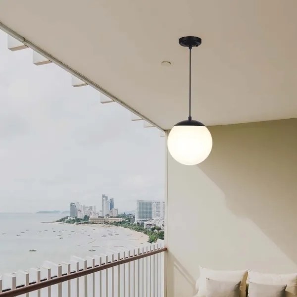 Lampadario da esterno a sospensione con filo 1xE27/60W/230V IP44 nero