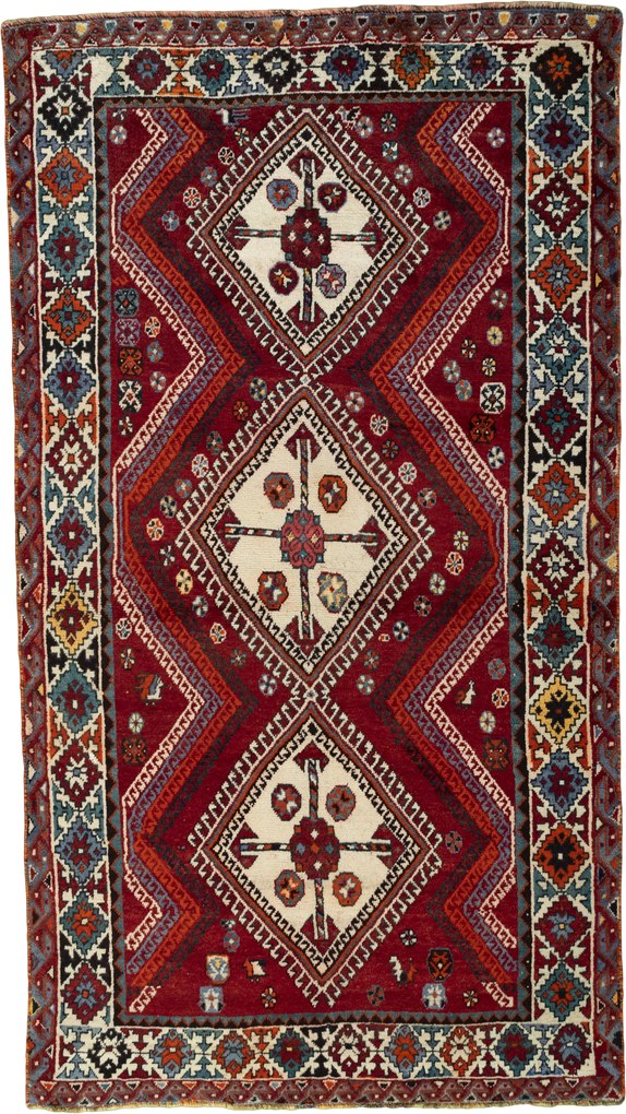 Shiraz Tappeto persiano 130 x 240 Rosso (Iran) Annodato A Mano