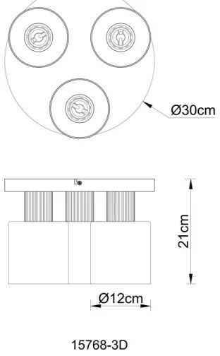 Globo 15768-3D - Plafoniera ALEIDIS 3xE27/25W/230V Ø 30 cm