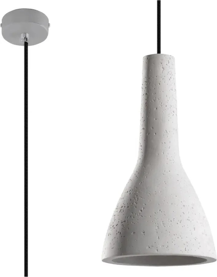 Lampadario grigio chiaro con paralume in calcestruzzo ø 17 cm Mattia – Sollux