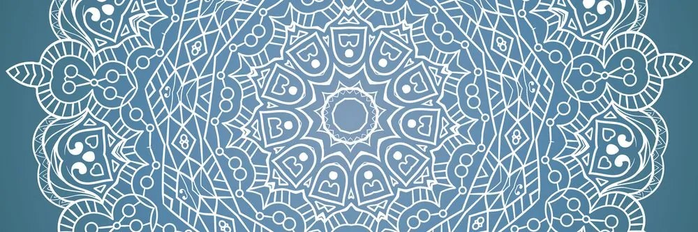 Stampa su tela – Mandala meditativo su sfondo blu