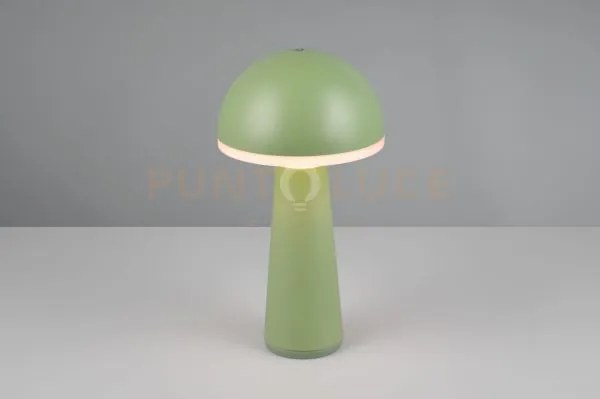 Fungo lampada da tavolo ricaricabile pistacchio regolazione intesit...