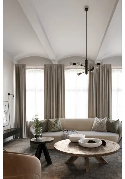 Lampadario a sospensione con filo DUOMO 6 6xE27/60W/230V nero