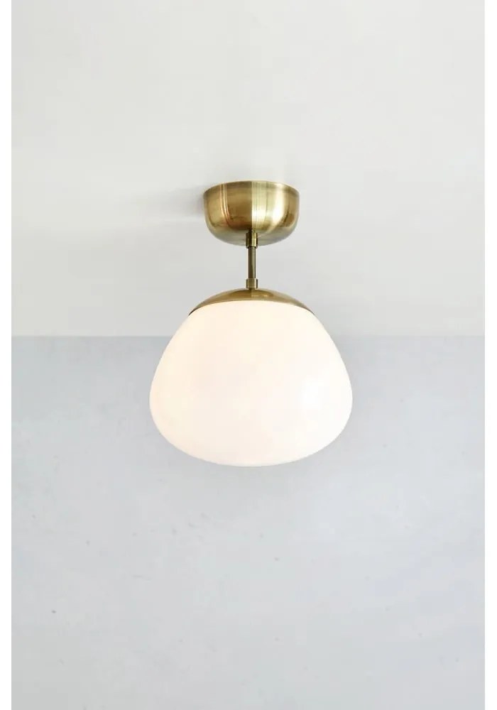 Apparecchio a soffitto di colore bianco-bronzo con paralume in vetro ø 25 cm Rise - Markslöjd
