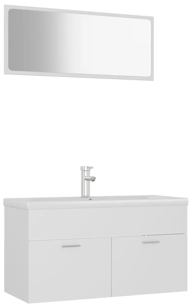 Set mobili da bagno bianco in truciolato